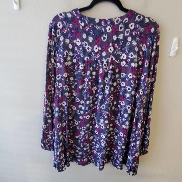 Lane Bryant floral long sleeve boho peasant ric rac shirt plus size 14/16 New!!! - Picture 2 of 6